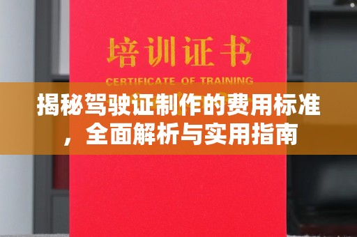 新野揭秘驾驶证制作的费用标准，全面解析与实用指南